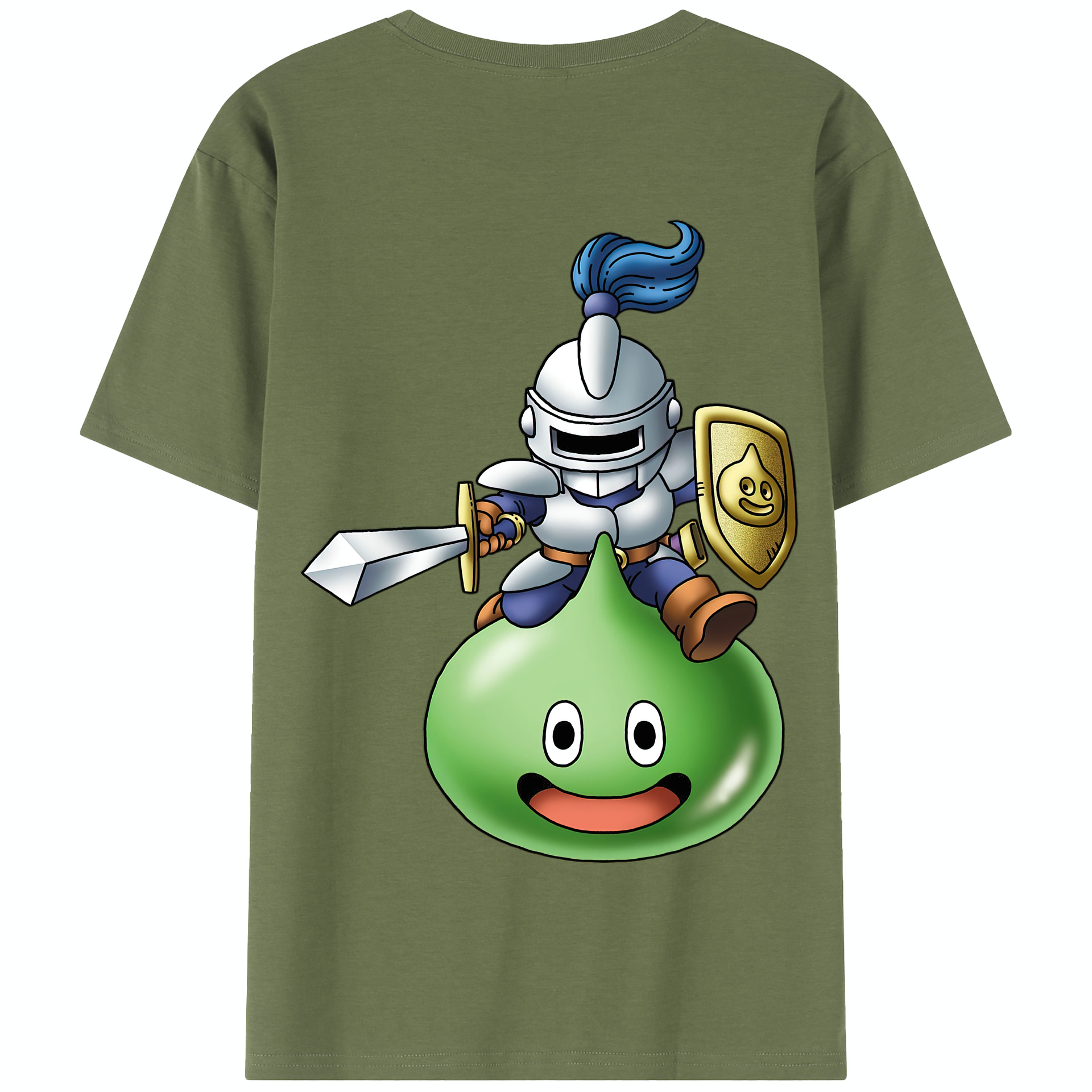 （画像用） ドラゴンクエスト Doragon Kuesuto Dragon Quest 綿100％半袖Tシャツ（背面プリント）
